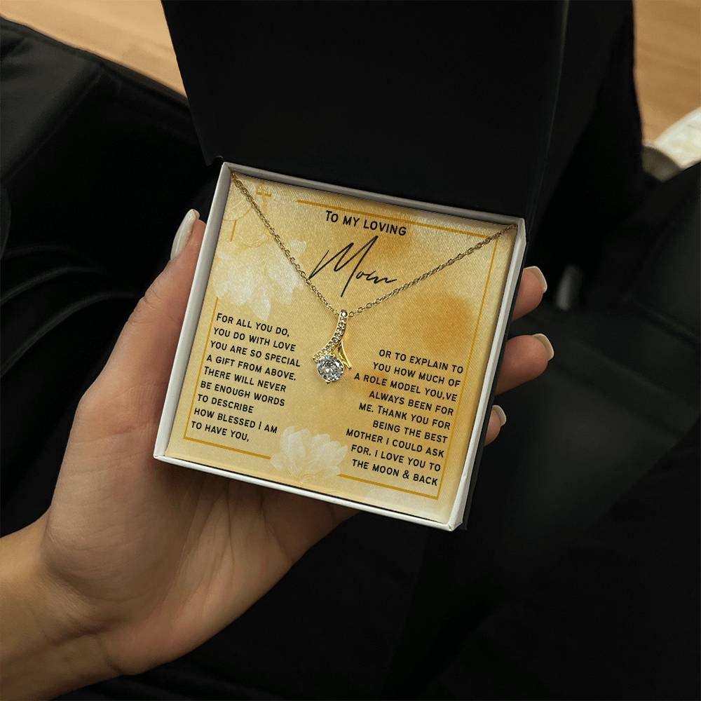 Alluring Beauty Necklace Gift for My Loving Mom | Son or Daughter One of a Kind Present to Mom