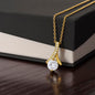 Ladies Beautiful Necklace White or Yellow Gold with Cubic Zirconia Pendant Lobster Clasp | Elegant Anniversary Present Jewellery For Daugher, Sister, Mother, Wife