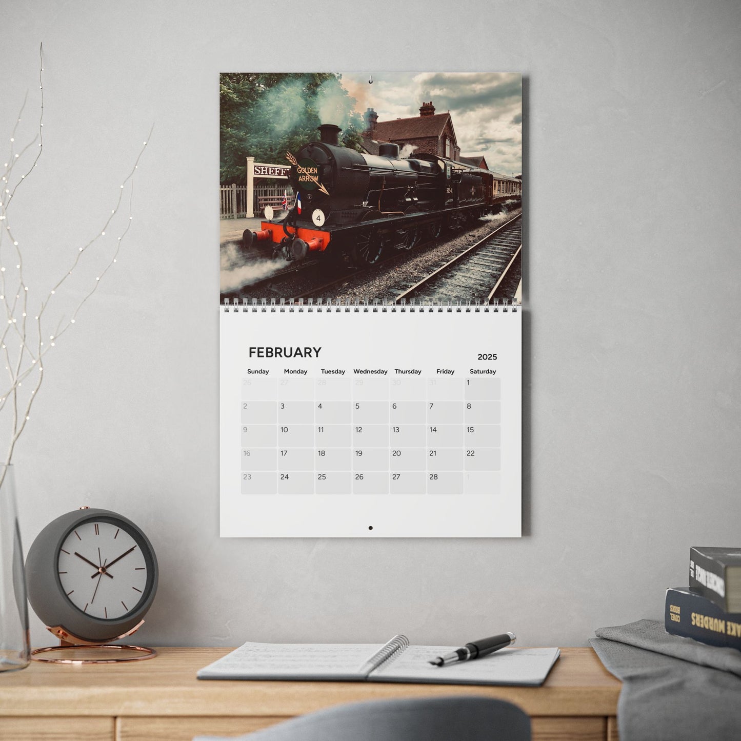 2025 Vintage Train Calendar: Celebrate the Golden Age of Railways with Classic Photography (10.8" x 8.4")