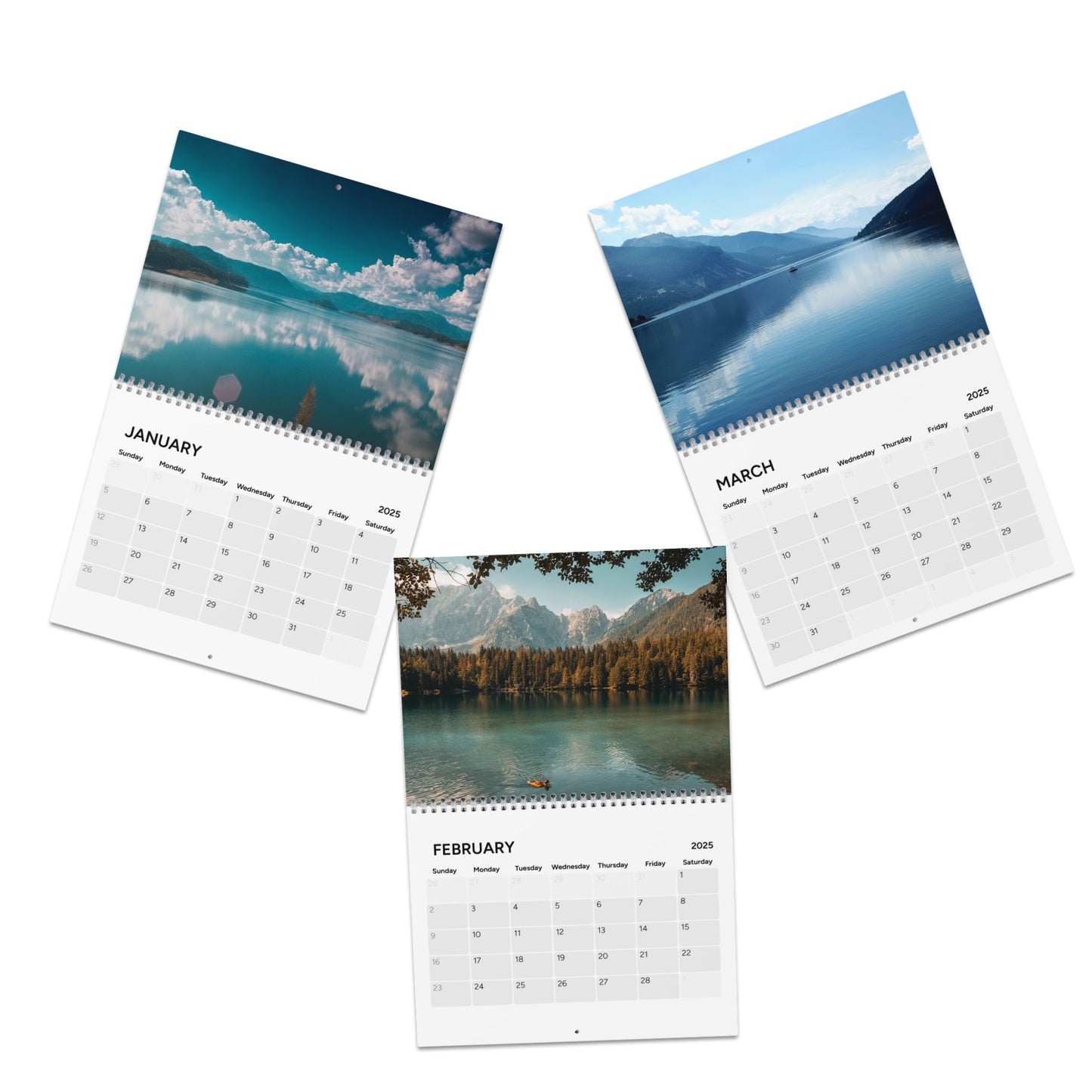 Lakeside Serenity: 2025 Lakes Calendar - Breathtaking Lake Photography, Premium Quality, and Effortless Display (10.8" x 8.4")