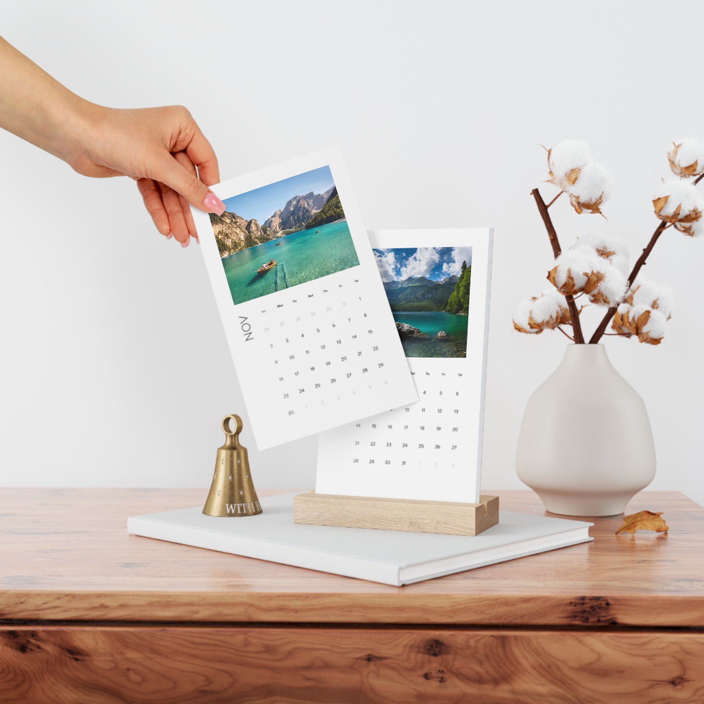 2026 Serenity Lakes Vertical Desk Calendar: Stunning Lakes Images, Premium Quality, and Easy Display