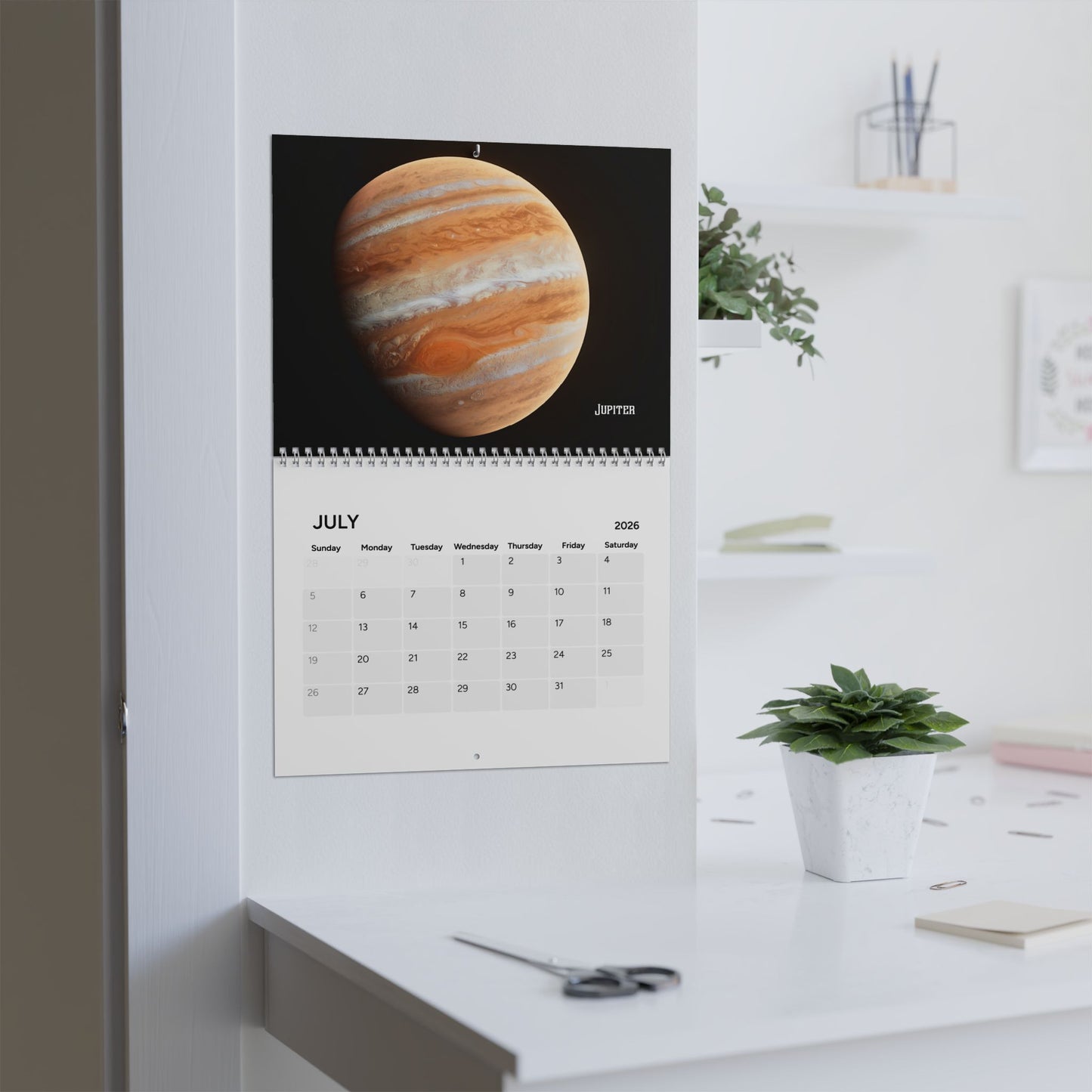 Journey Through the Stars: 2026 Solar System Calendar - Breathtaking Planet Images, Premium Quality, and Effortless Hanging (10.8" x 8.4")