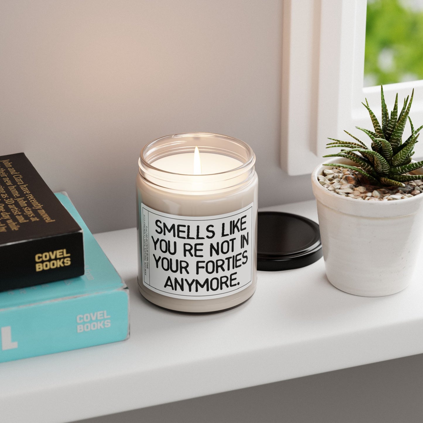 Smells Like You’re Not in Your Forties Anymore" | Birthday Celebratory Candle Gift for Saying Goodbye to Your Forties