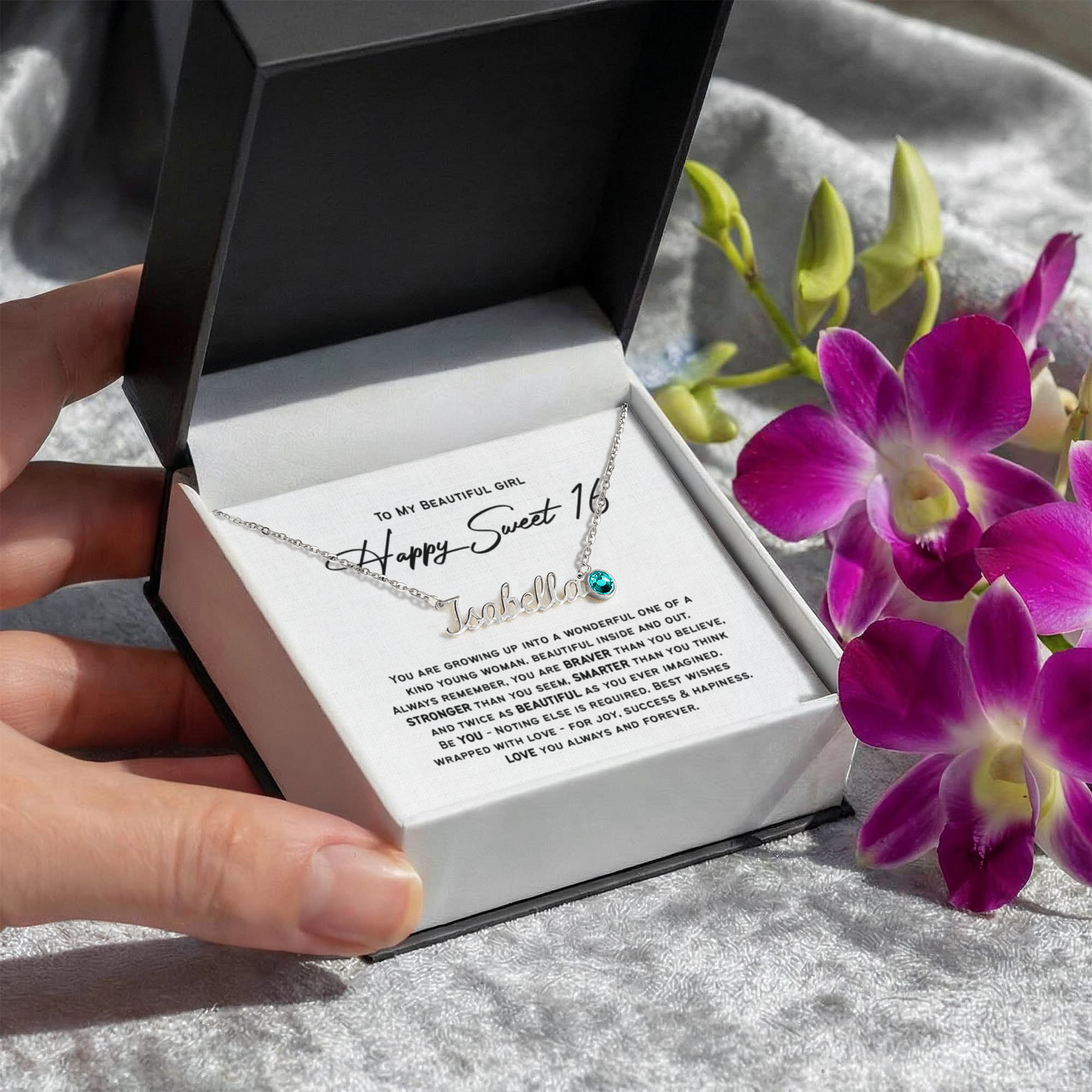 Sweet 16 Gifts for Girls | Happy 16th Birthday Necklace, Present for 16 Year Old Girl | Gift for Daughter, Niece or Granddaughter
