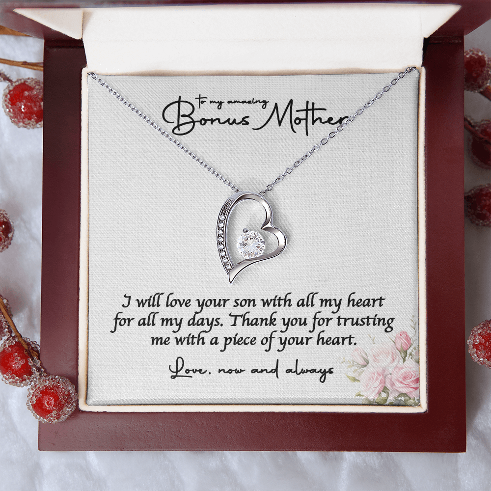 Bride Necklace Gift For Bonus Mom , Step Mom Stylish Jewelry Gift with a Kind Heartwarming  Message Card, Mother in Law Gift from Bride, MIL Wedding Gift, Step Mother of the Bride Gift Jewelry