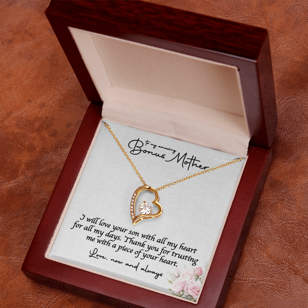 Bride Necklace Gift For Bonus Mom , Step Mom Stylish Jewelry Gift with a Kind Heartwarming  Message Card, Mother in Law Gift from Bride, MIL Wedding Gift, Step Mother of the Bride Gift Jewelry