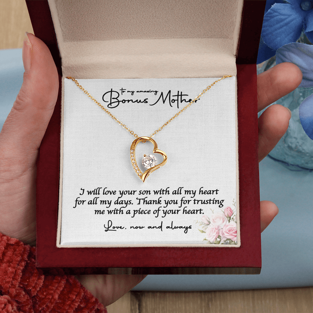Bride Necklace Gift For Bonus Mom , Step Mom Stylish Jewelry Gift with a Kind Heartwarming  Message Card, Mother in Law Gift from Bride, MIL Wedding Gift, Step Mother of the Bride Gift Jewelry