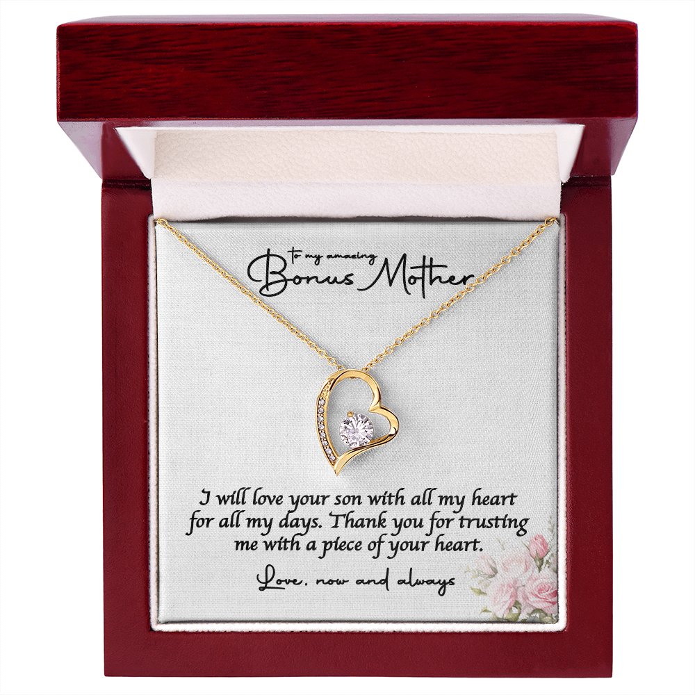 Bride Necklace Gift For Bonus Mom , Step Mom Stylish Jewelry Gift with a Kind Heartwarming  Message Card, Mother in Law Gift from Bride, MIL Wedding Gift, Step Mother of the Bride Gift Jewelry