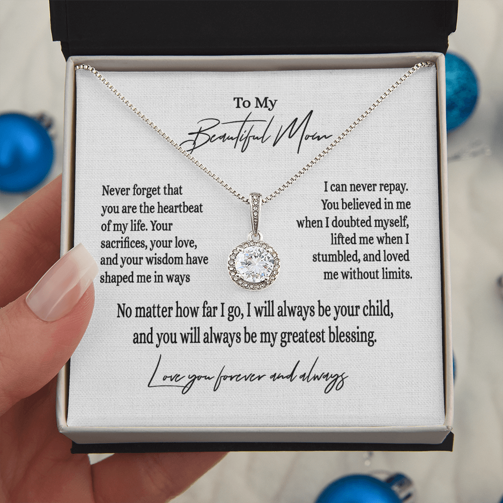Mom Necklace Gift from Son or Daughter | Eternal Hope Nacklace for Mom on Her Birthday