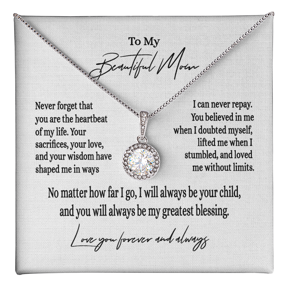 Mom Necklace Gift from Son or Daughter | Eternal Hope Nacklace for Mom on Her Birthday