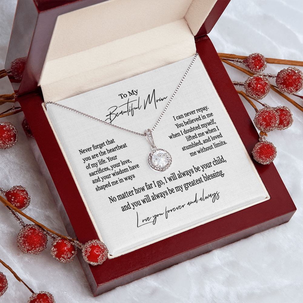 Mom Necklace Gift from Son or Daughter | Eternal Hope Nacklace for Mom on Her Birthday