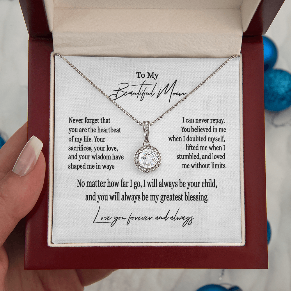 Mom Necklace Gift from Son or Daughter | Eternal Hope Nacklace for Mom on Her Birthday
