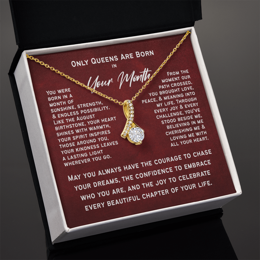 Personalized Birth Month Necklace – Only Queens Are Born This Month | Birthday Gift for Her, Wife, Mom, Grandma, Sister or Daughter | SparkinGifts