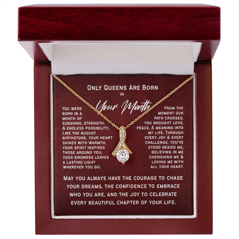 Personalized Birth Month Necklace – Only Queens Are Born This Month | Birthday Gift for Her, Wife, Mom, Grandma, Sister or Daughter | SparkinGifts