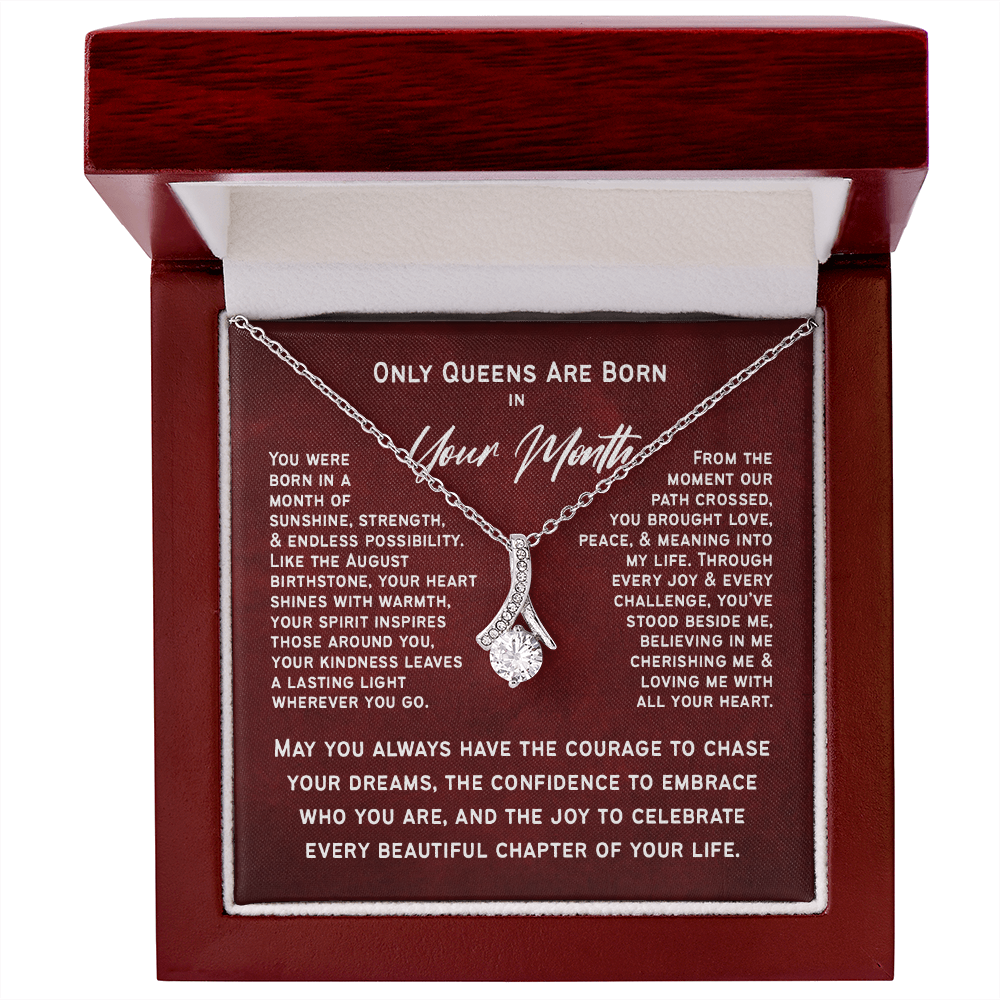 Personalized Birth Month Necklace – Only Queens Are Born This Month | Birthday Gift for Her, Wife, Mom, Grandma, Sister or Daughter | SparkinGifts