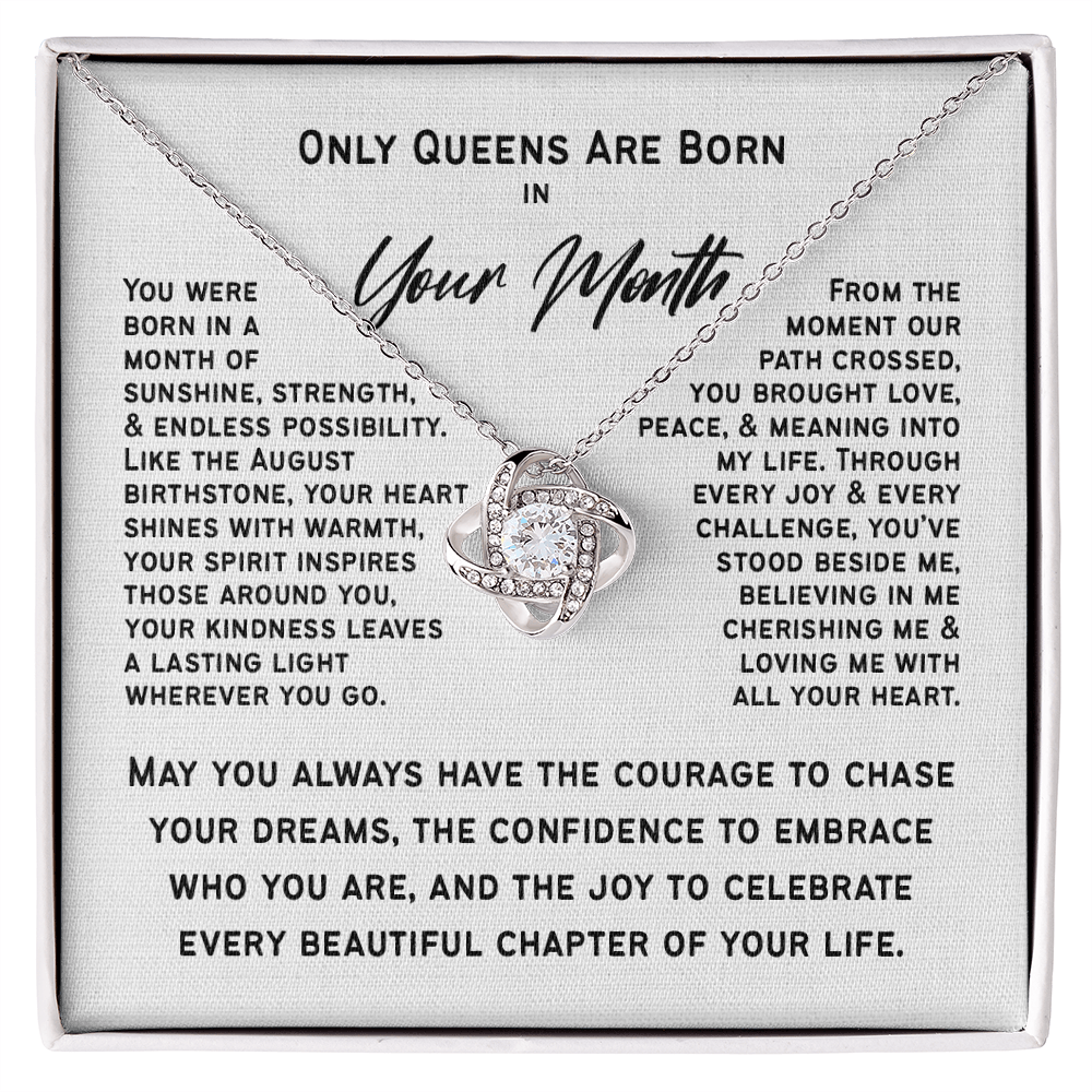 Only Queens Are Born This Month – Personalized Birth Month Necklace | Birthday Gift for Her, Wife, Mom, Grandma, Sister or Daughter | SparkinGifts