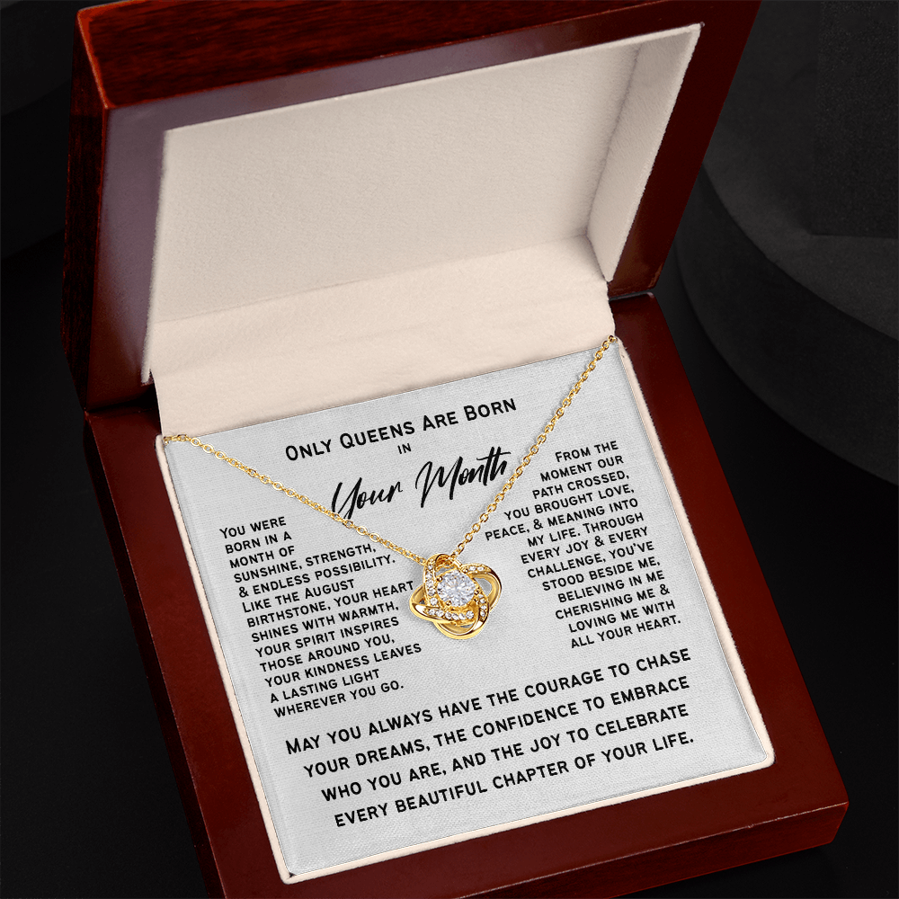 Only Queens Are Born This Month – Personalized Birth Month Necklace | Birthday Gift for Her, Wife, Mom, Grandma, Sister or Daughter | SparkinGifts