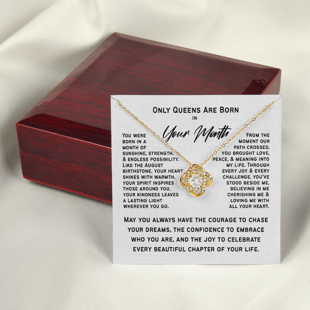 Only Queens Are Born This Month – Personalized Birth Month Necklace | Birthday Gift for Her, Wife, Mom, Grandma, Sister or Daughter | SparkinGifts