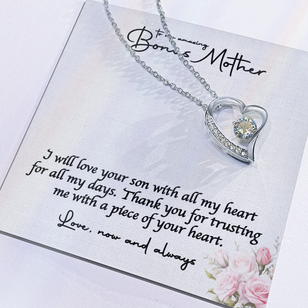 Bride Necklace Gift For Bonus Mom , Step Mom Stylish Jewelry Gift with a Kind Heartwarming  Message Card, Mother in Law Gift from Bride, MIL Wedding Gift, Step Mother of the Bride Gift Jewelry