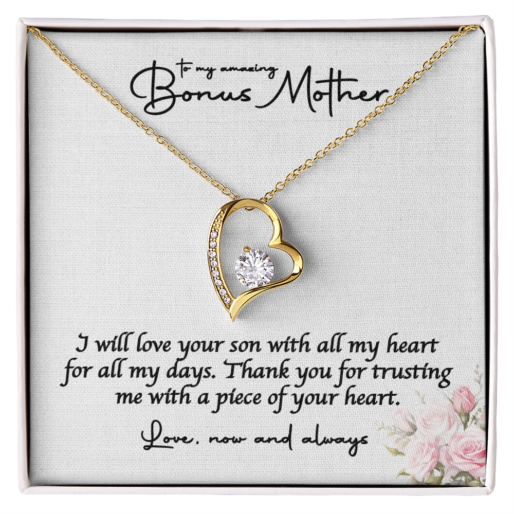 Bride Necklace Gift For Bonus Mom , Step Mom Stylish Jewelry Gift with a Kind Heartwarming  Message Card, Mother in Law Gift from Bride, MIL Wedding Gift, Step Mother of the Bride Gift Jewelry