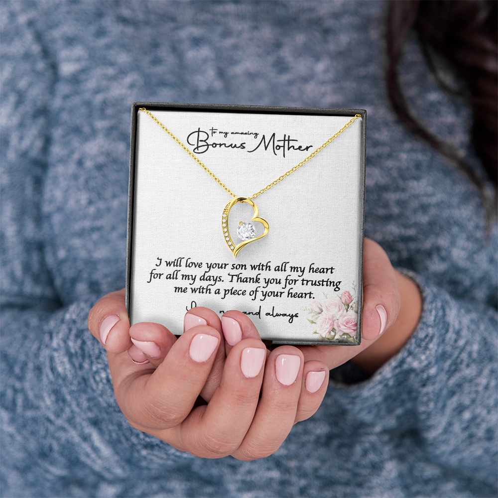 Bride Necklace Gift For Bonus Mom , Step Mom Stylish Jewelry Gift with a Kind Heartwarming  Message Card, Mother in Law Gift from Bride, MIL Wedding Gift, Step Mother of the Bride Gift Jewelry